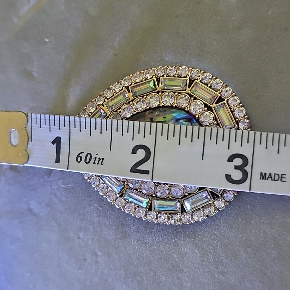Premier Designs Rhinestone And Abalone Shell Pendant - Picture 8 of 8